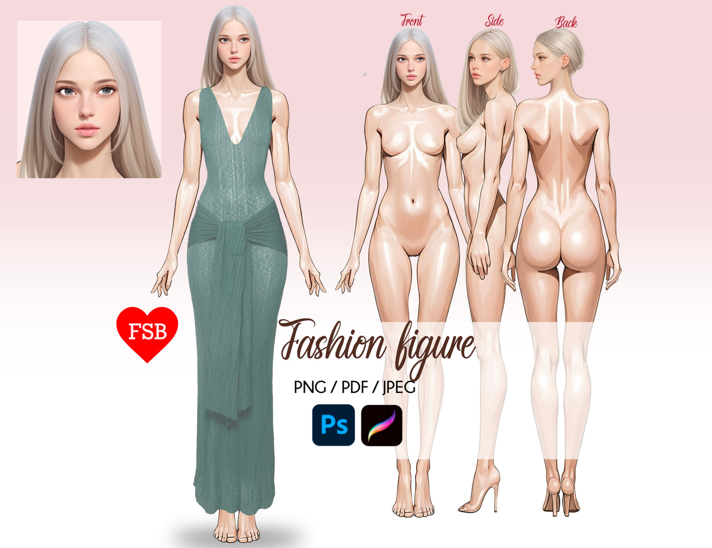 western fashion model illustration