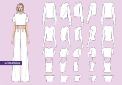 [COMBO][Front and Back] Female Fashion Croquis - Caucasian/Asian/Black + Clothing/ Outfit Packs