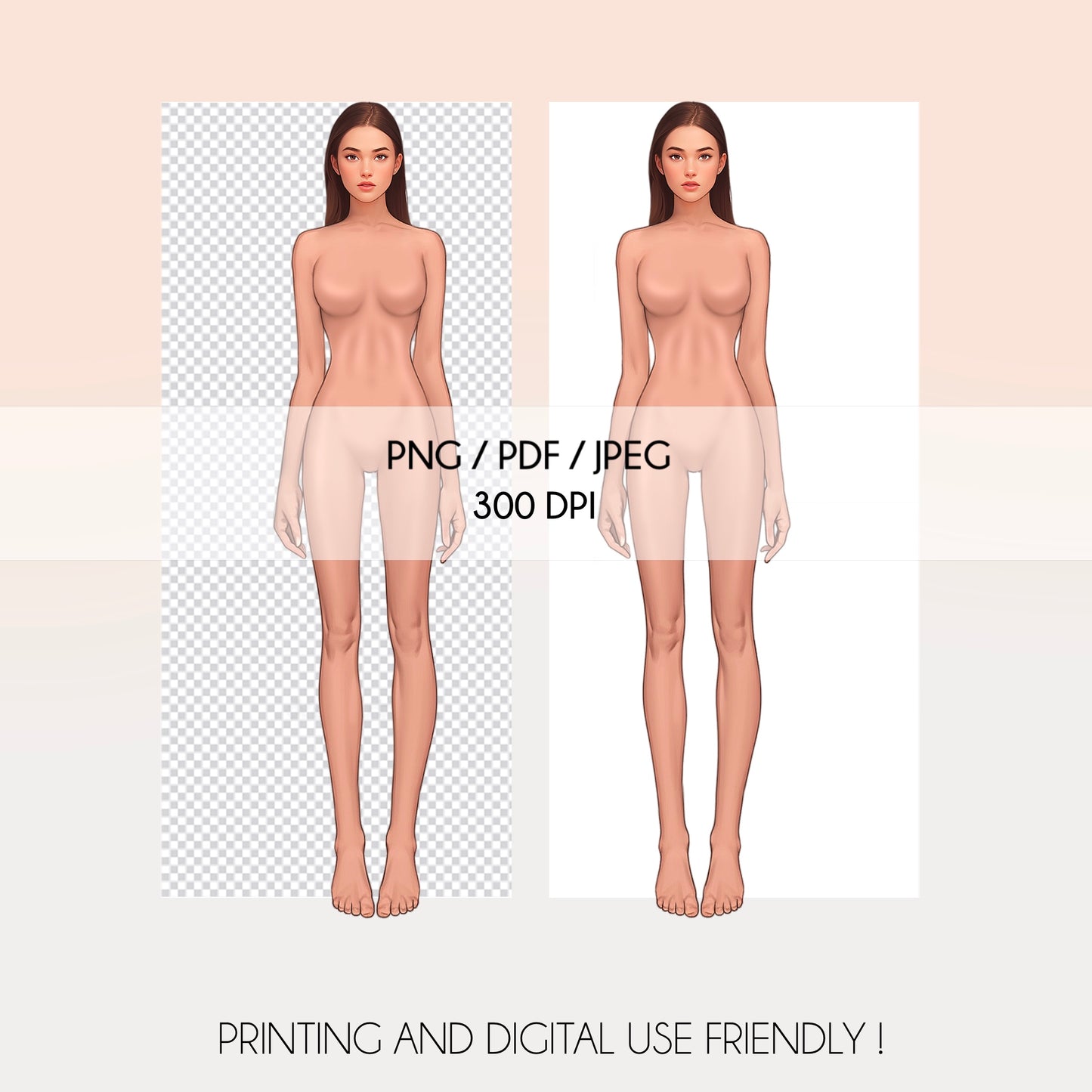 [Single] Female Fashion Croquis - Caucasian/ Brown Hair