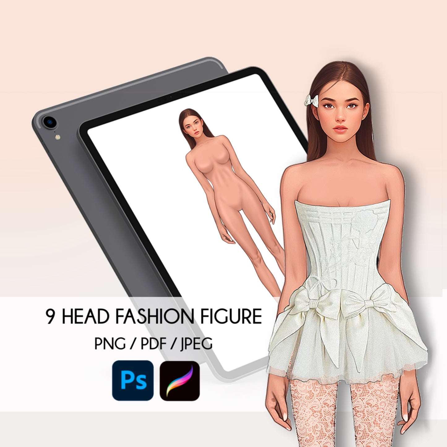 [Single] Female Fashion Croquis - Caucasian/ Brown Hair