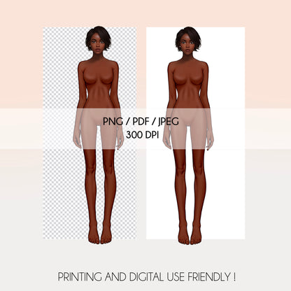[Single] Female Fashion Croquis - Black/ Short Black Hair