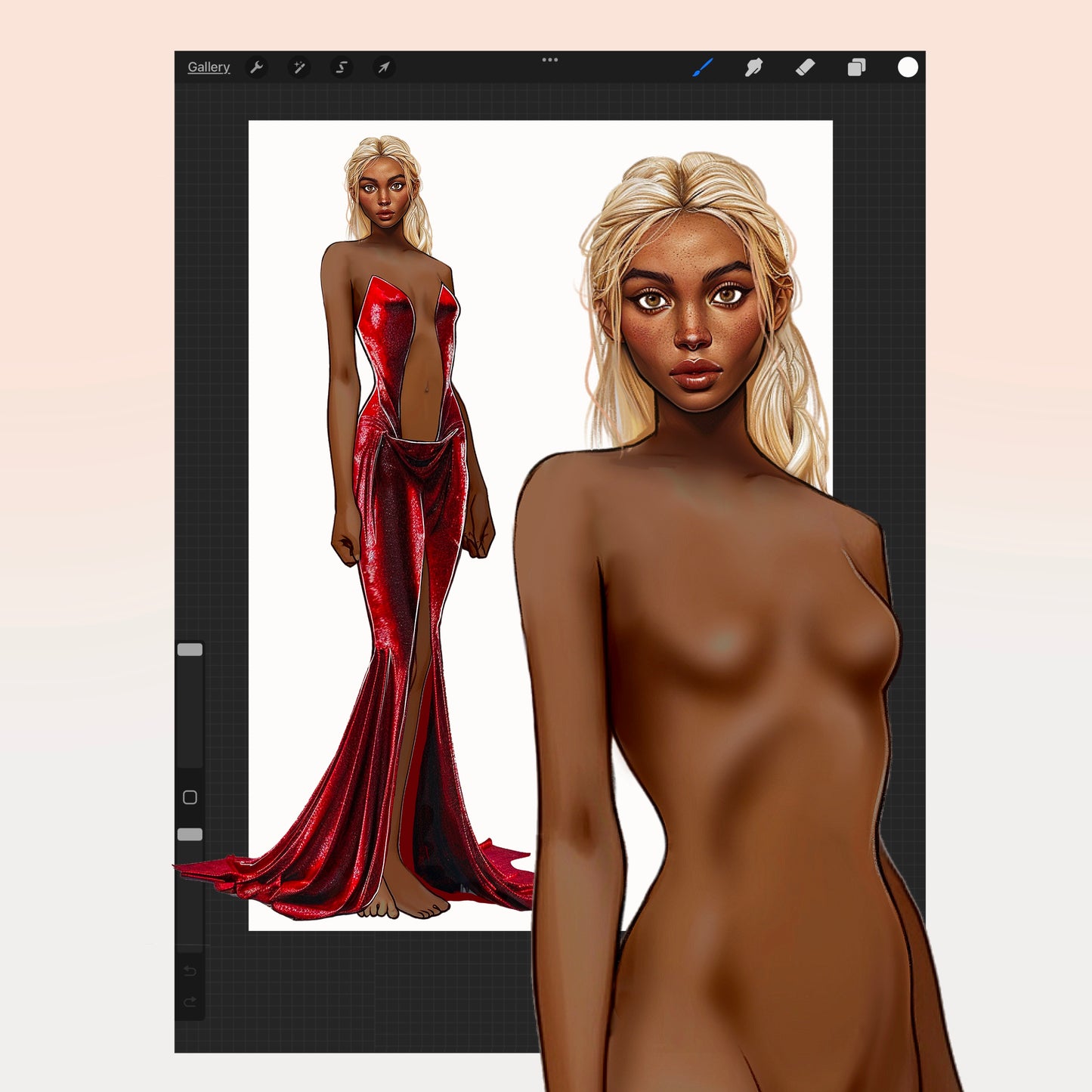 [4 Poses] Female Fashion Croquis - Black/ Blonde Hair