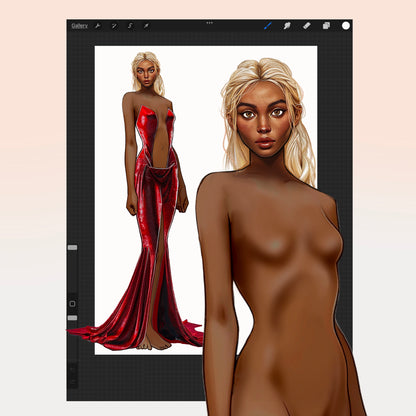 [4 Poses] Female Fashion Croquis - Black/ Blonde Hair