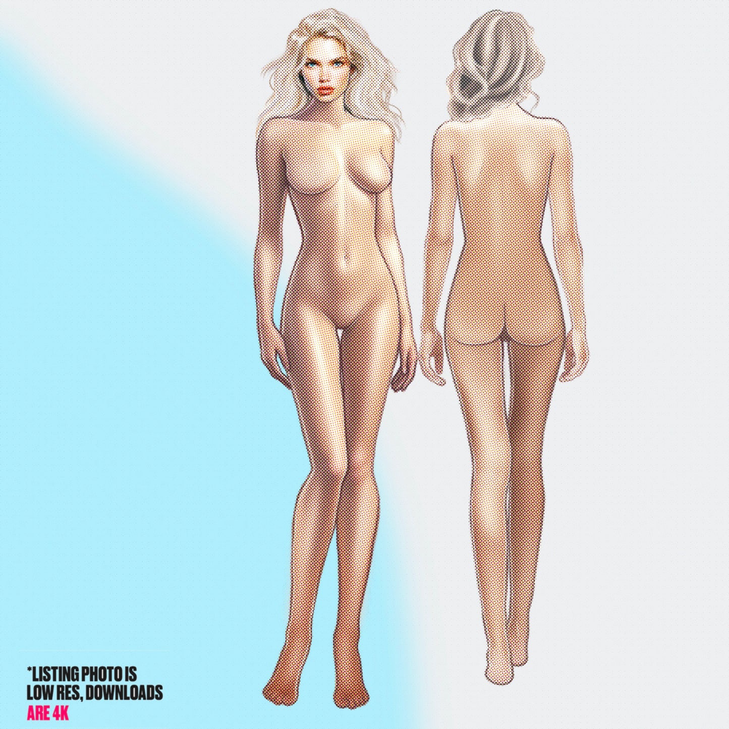 [Front and Back] Female Fashion Croquis - Russian