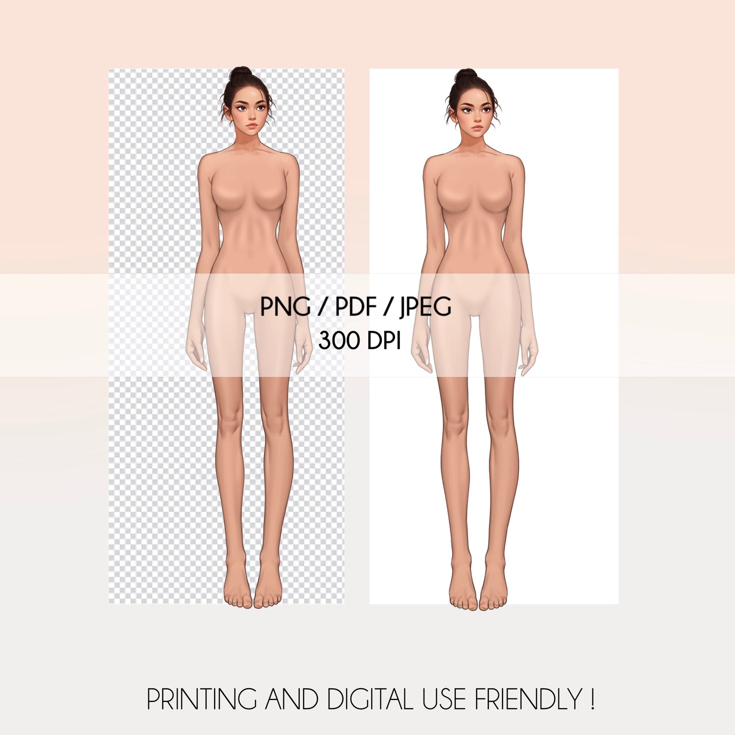 [Single] Female Fashion Croquis - Caucasian/ Brown Hair