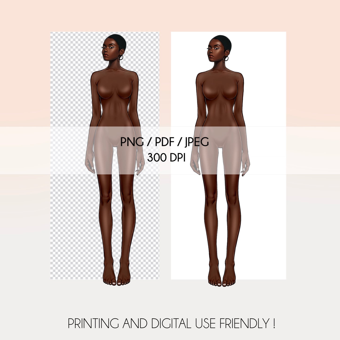 [Single] Female Fashion Croquis - Black/ Short Black Hair