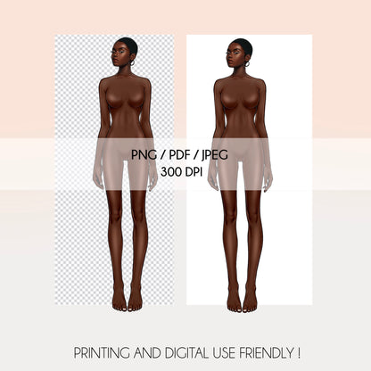 [Single] Female Fashion Croquis - Black/ Short Black Hair