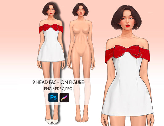 [Single] Female Fashion Croquis - Caucasian/Short Brown Hair