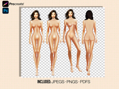 [4 Poses] Female Fashion Croquis- Kylie Jenner - Caucasian/ Short Black Hair