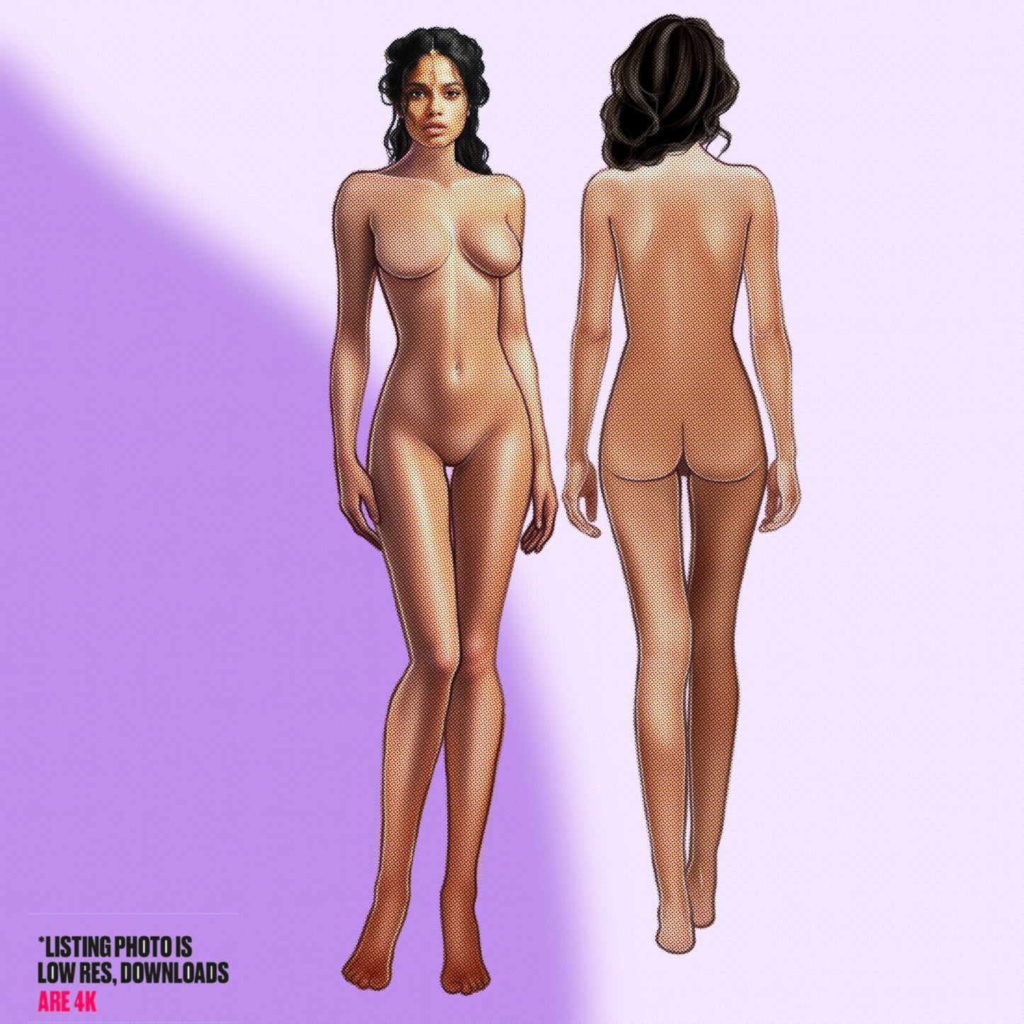[Front and Back] Female Fashion Croquis - Indian