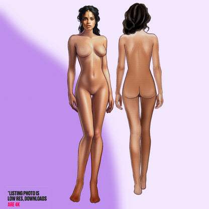 [Front and Back] Female Fashion Croquis - Indian