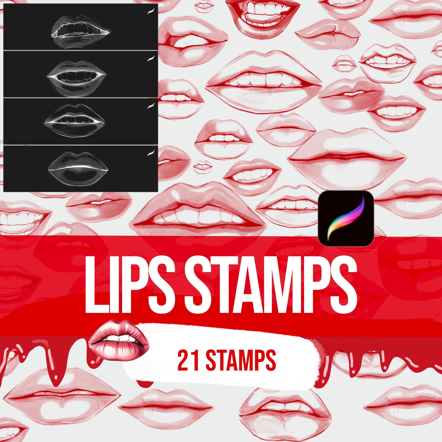 [Stamps] Lips Stamps For Procreate