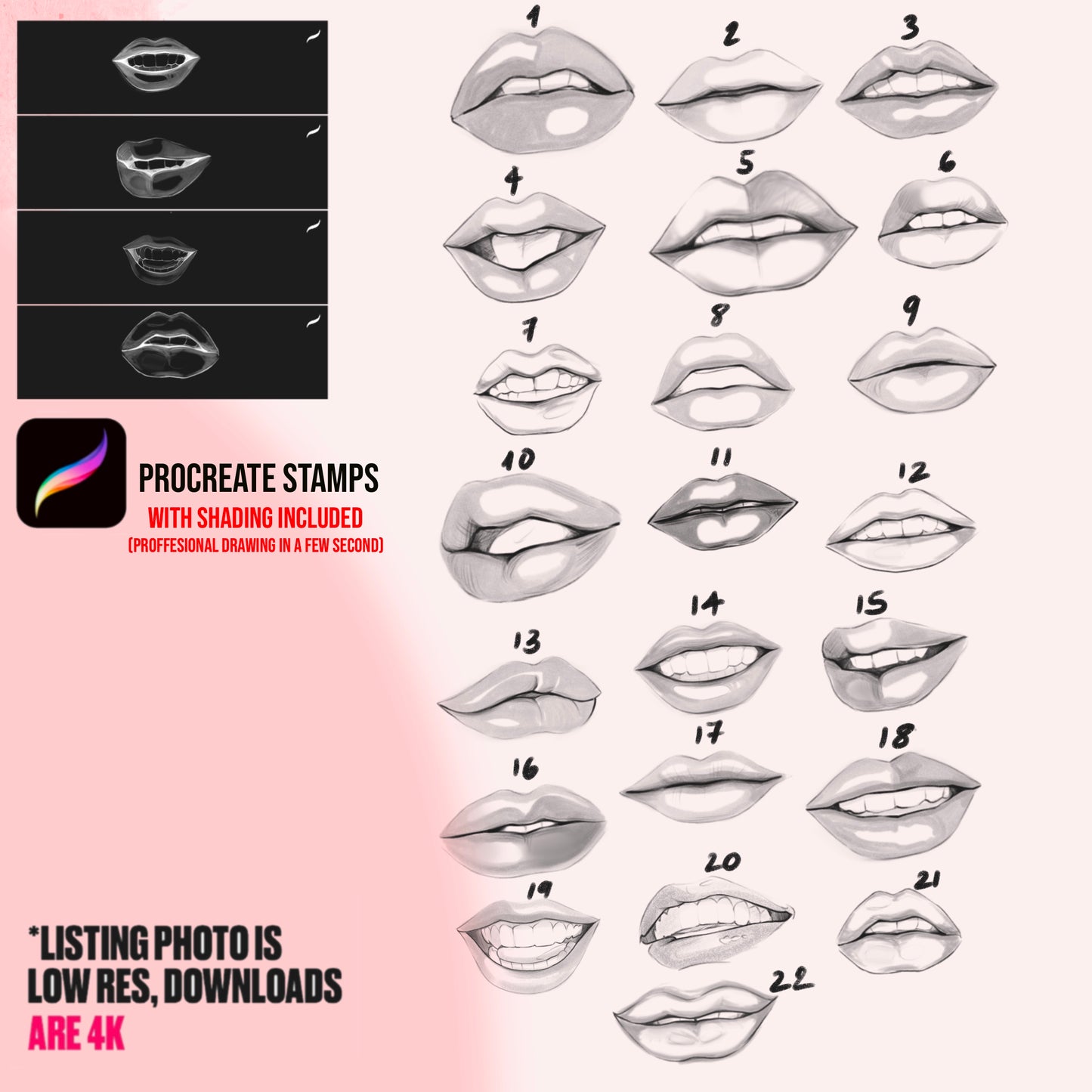 [Stamps] Lips Stamps For Procreate