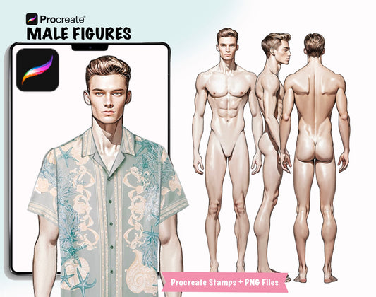 [3 Poses] Male Fashion Croquis - Caucasian/ Brown Hair