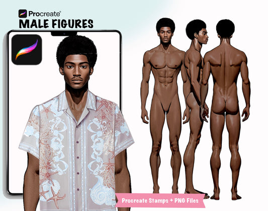[3 Poses] Male Fashion Croquis - Black/ Black Hair