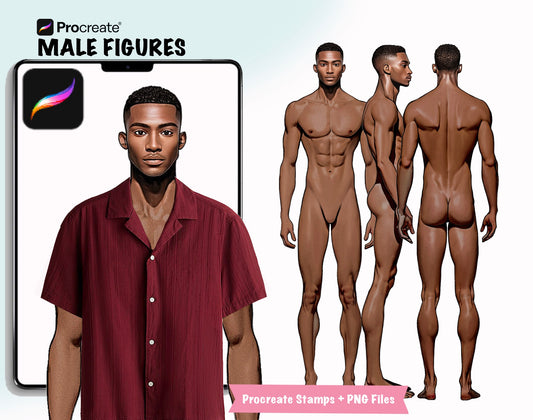 [3 Poses] Male Fashion Croquis - Black/ Black Hair