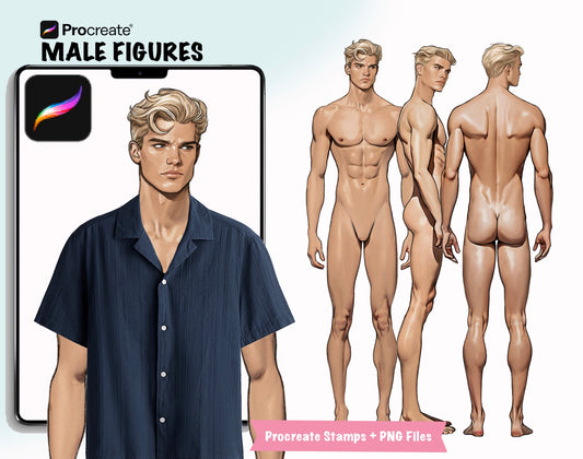 [3 Poses] Male Fashion Croquis - Caucasian/ Blonde Hair