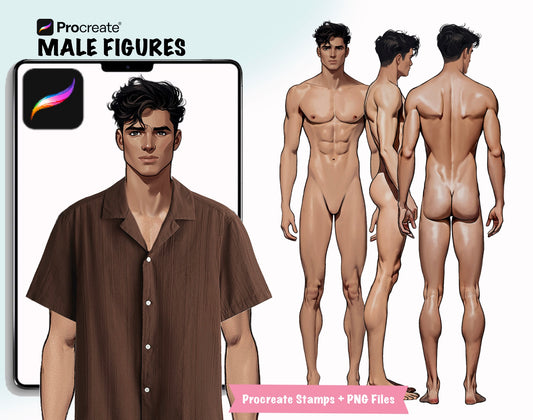 [3 Poses] Male Fashion Croquis - Caucasian/ Brown Hair