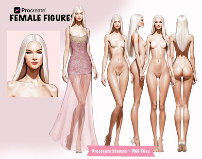 [4 Poses] Female Fashion Croquis - Caucasian/ Blonde Hair