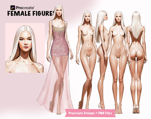 [4 Poses] Female Fashion Croquis - Caucasian/ Blonde Hair