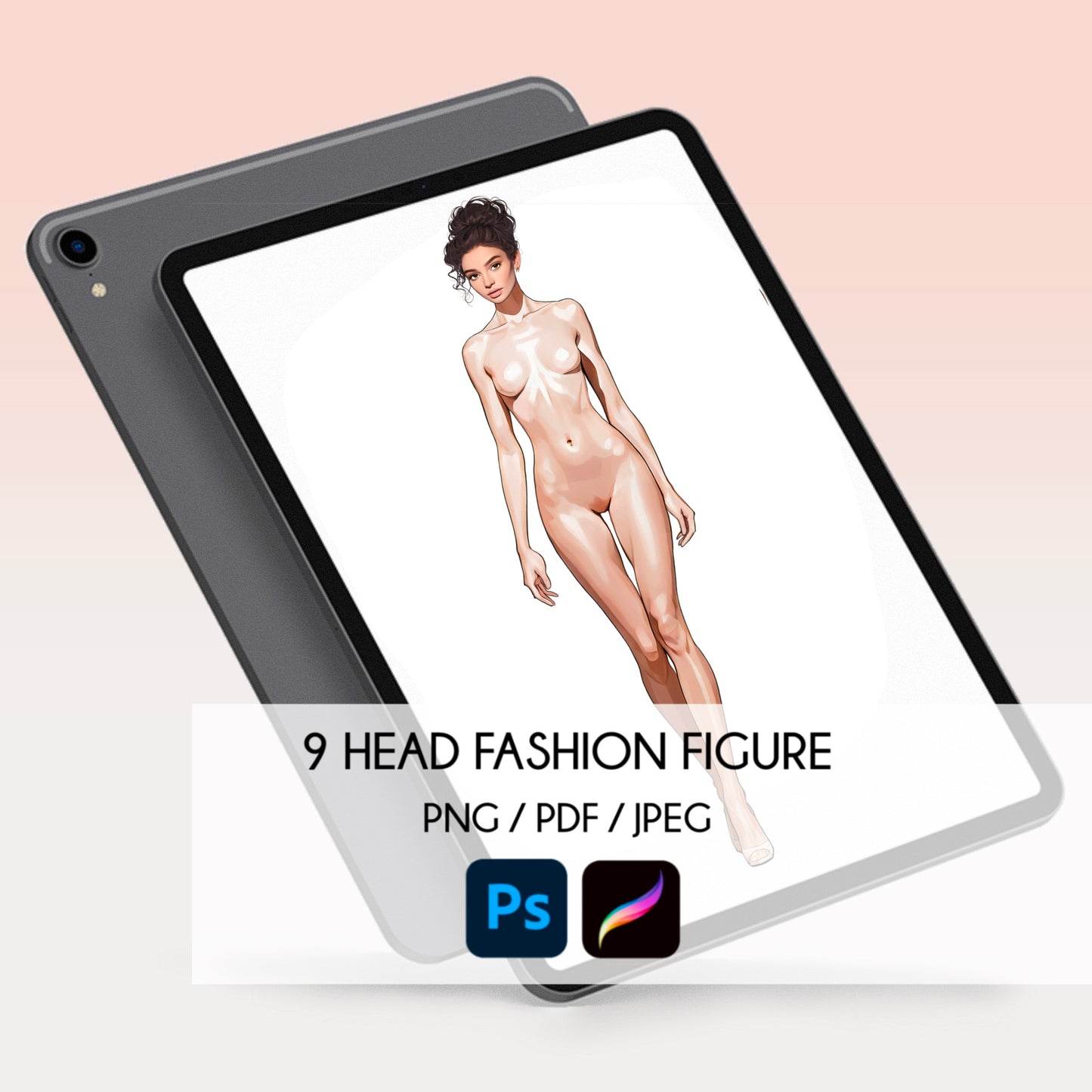 [Single] Female Fashion Croquis -Caucasian/ Brown Hair