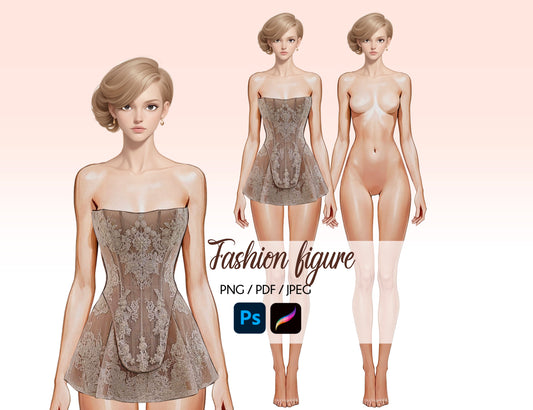 [Single] [FREE] Female Fashion Croquis - Caucasian/ Blonde Hair
