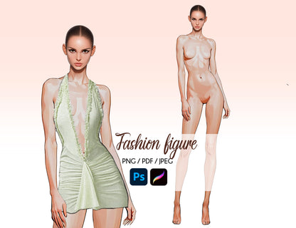 [Single] Female Fashion Croquis - Caucasian/ Brown Hair