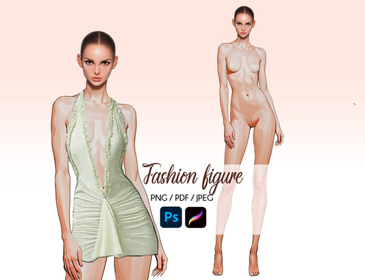 [Single] Female Fashion Croquis - Caucasian/ Brown Hair