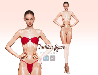 [Single] Female Fashion Croquis - Caucasian/ Brown Hair
