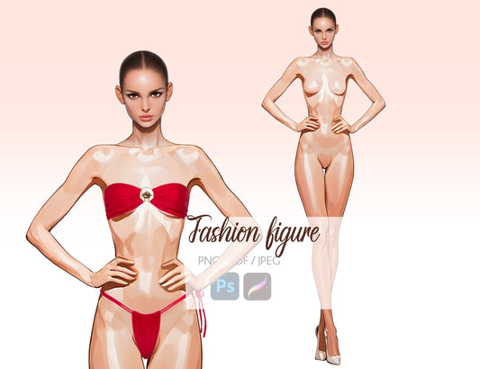 [Single] Female Fashion Croquis - Caucasian/ Brown Hair
