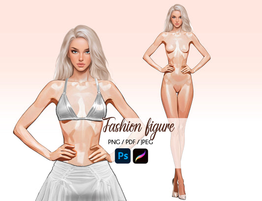 [Single] Female Fashion Croquis - Caucasian/ Blonde Hair