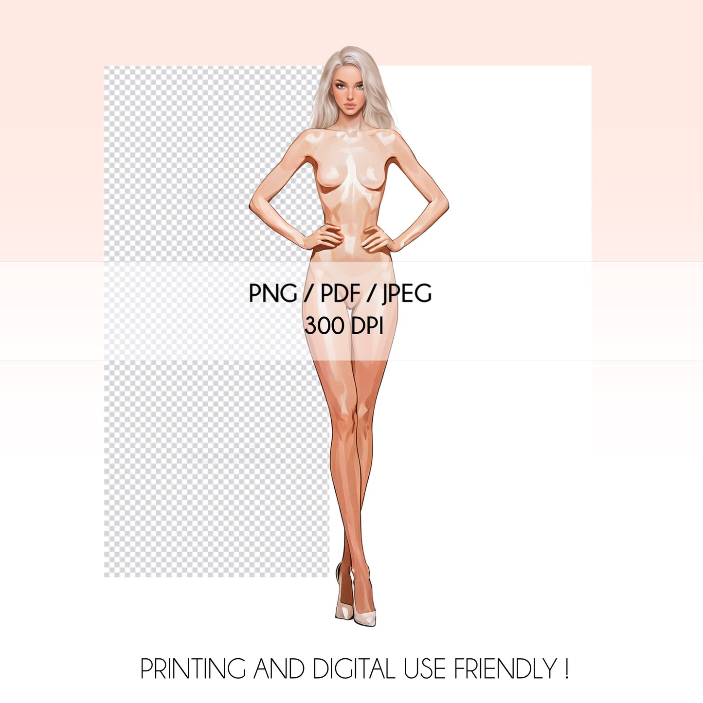 [Single] Female Fashion Croquis - Caucasian/ Blonde Hair