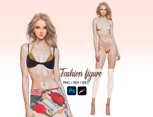 [Single] Female Fashion Croquis - Caucasian/ Blonde Hair (Copy)