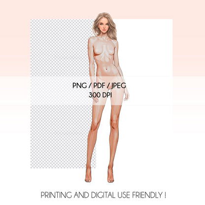 [Single] Female Fashion Croquis - Caucasian/ Blonde Hair (Copy)