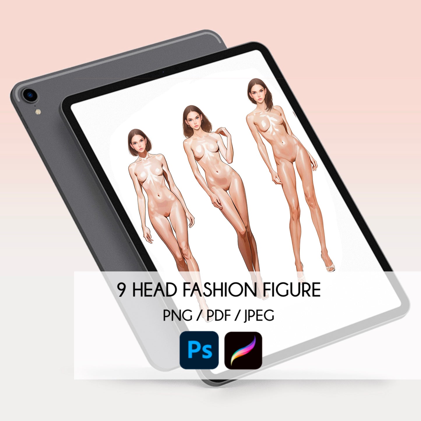 [3 Poses] Female Fashion Croquis - Caucasian/ Brown Hair