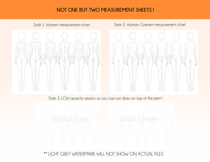 Fashion figure template showcasing diverse body types and poses