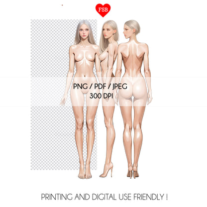 fashion model template white 