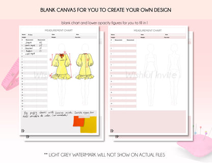garment fashion chart measurement 